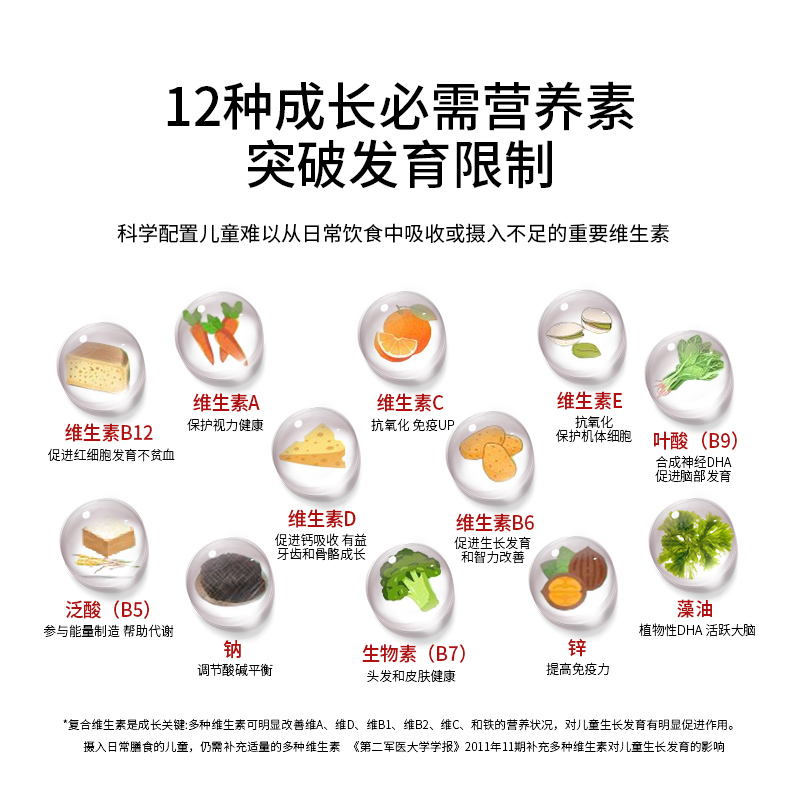 西班牙进口Sananitos儿童多维生长素软糖复合维生素B族维C强免疫