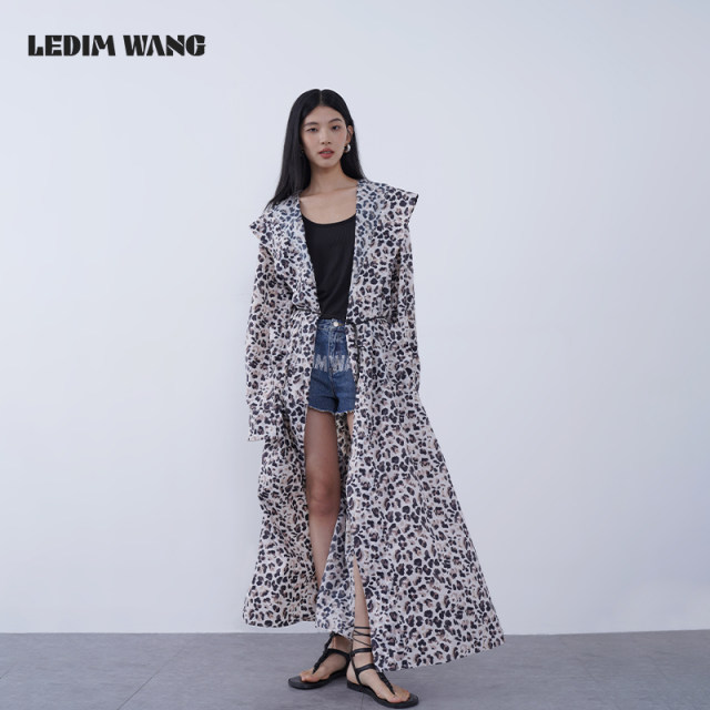 LEDIMWANG leopard ພິມເຄື່ອງນຸ່ງປ້ອງກັນແດດຍາວ