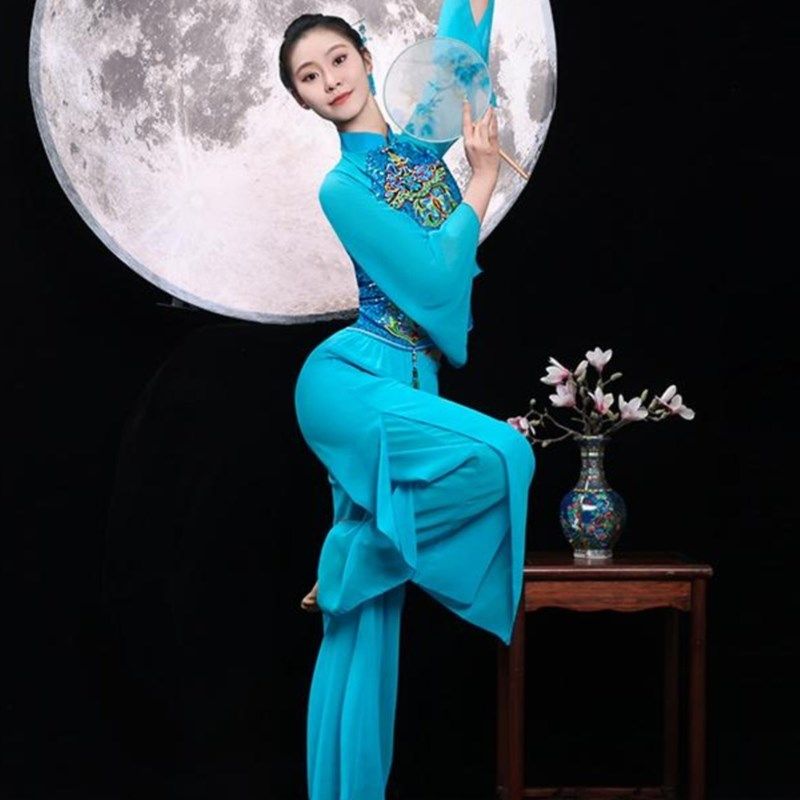 胶州秧歌服演出服女2025新款中老年广场舞套装扇子舞剧目舞蹈服装,淘宝优惠券,粉丝福利购,淘宝优惠卷