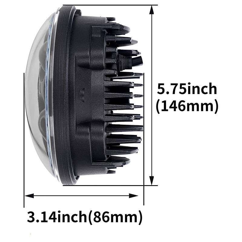 5.75寸哈雷前大灯 改装前大灯 5.75寸哈雷滑翔前照灯 LED 前大灯 - 图2