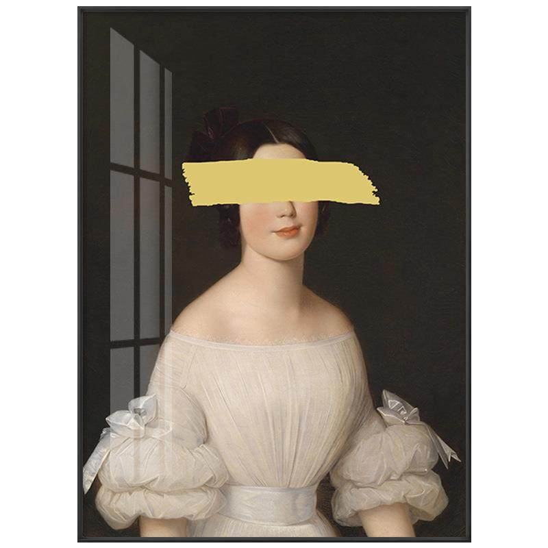 蒙眼女士餐厅艺术挂画小众复古装饰画欧式人物个性创意双联壁画,淘宝优惠券,粉丝福利购,淘宝优惠卷