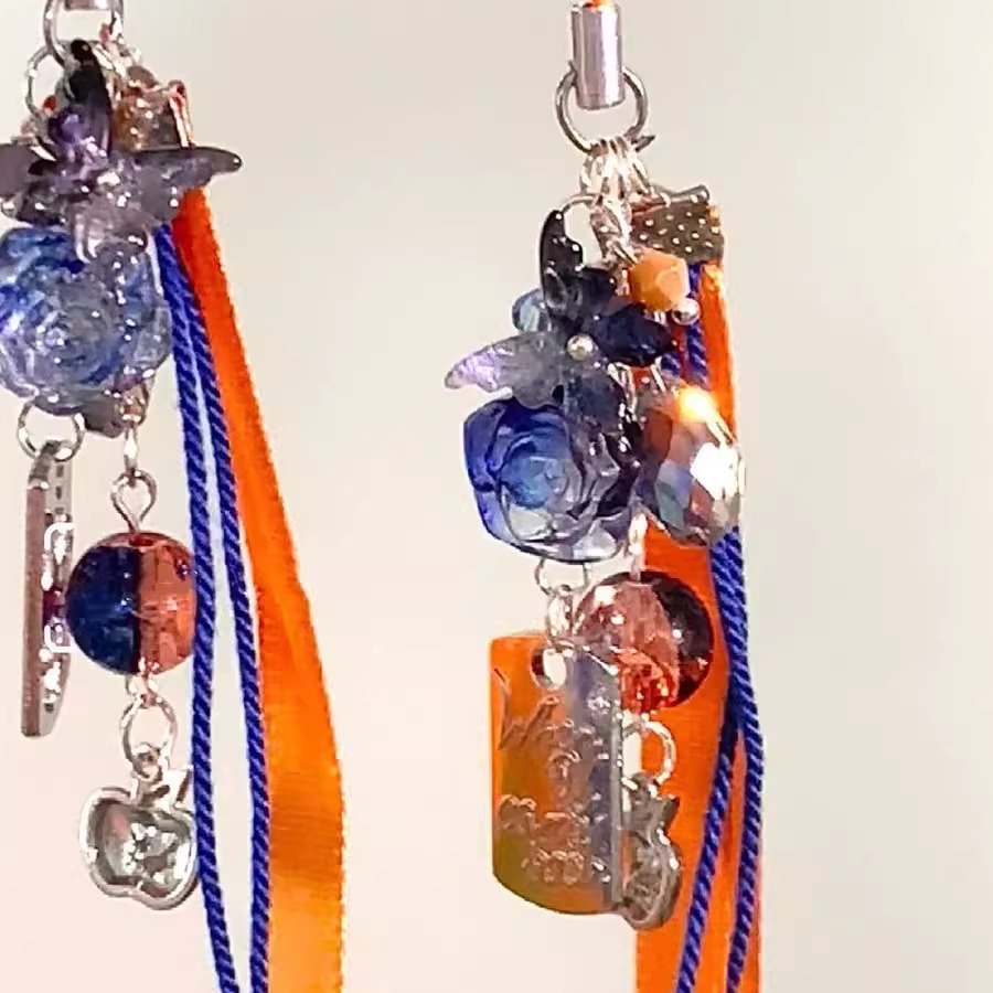 【夏以昼】印象款手作串珠自制少女心简ins手机链咕本手工挂件链 - 图2