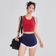 TEETKE high waist hip lifting three-quarter pants fitness set