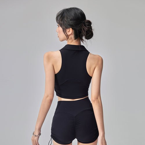 TEETKE带胸垫健身运动背心女2025新款运动内衣瑜伽服健身上衣套装 - 图1