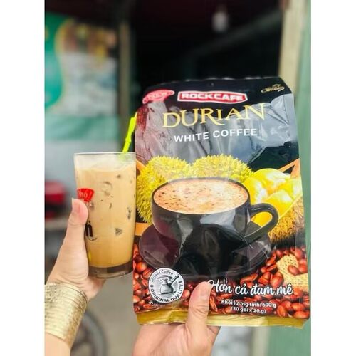皮鲁迪代购越南榴莲味咖啡速溶白咖啡袋装20克*30包ROCKCAFE - 图1
