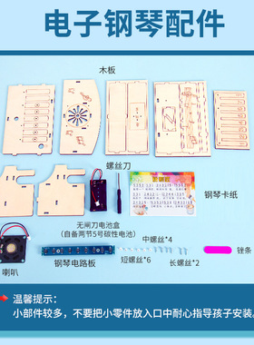 科学实验电子钢琴音乐盒小学生科技小制作材料DIY儿童益智玩具