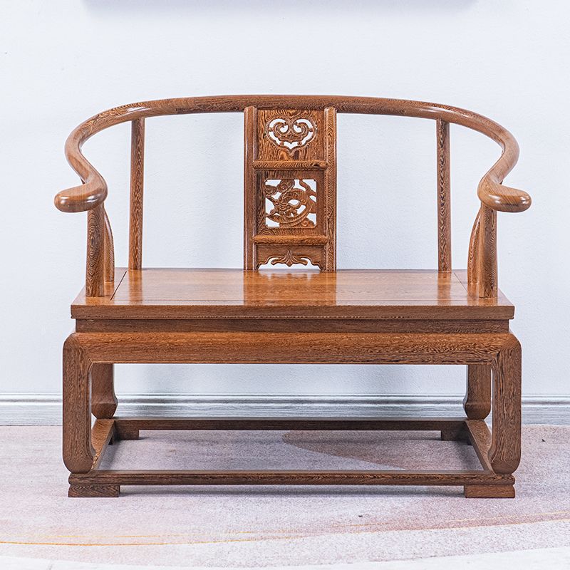 红木家具鸡翅木禅椅新中式打坐单人盘腿圈椅实木靠背椅太师椅围椅 - 图1