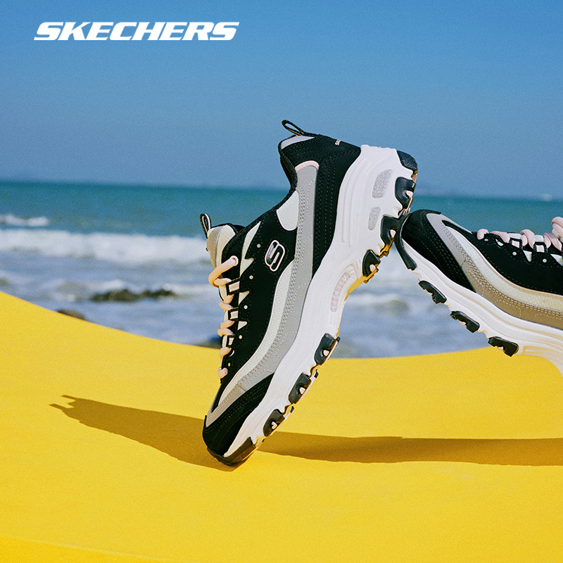 Skechers斯凯奇老爹鞋春夏复古经典女生厚底增高休闲运动熊猫鞋子