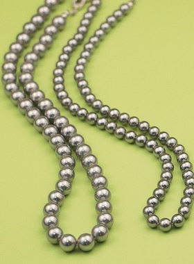 灰色珍珠项链女高级感轻奢通勤简约小众锁骨链