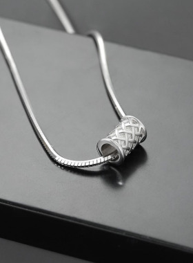 s925纯银罗网小蛮腰项链男ins冷淡风简约高级感编织立体感蛇骨链