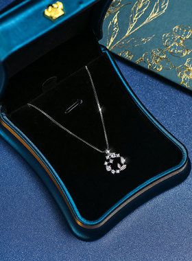 幸运花环S925纯银项链女轻奢小众锁骨链高级感吊坠首饰品源头