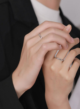 s925纯银莫比乌斯环情侣对戒冷淡风ins小众设计高级感无限爱戒指