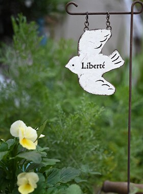 极速日单ins铁皮飞鸟挂牌插件铁艺花园装饰摆饰花盆阳台复古鸽子