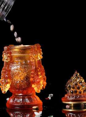 速发佛璃八吉祥长寿瓶尼宝摩藏传琉教修行法器寺院供桌供奉用品