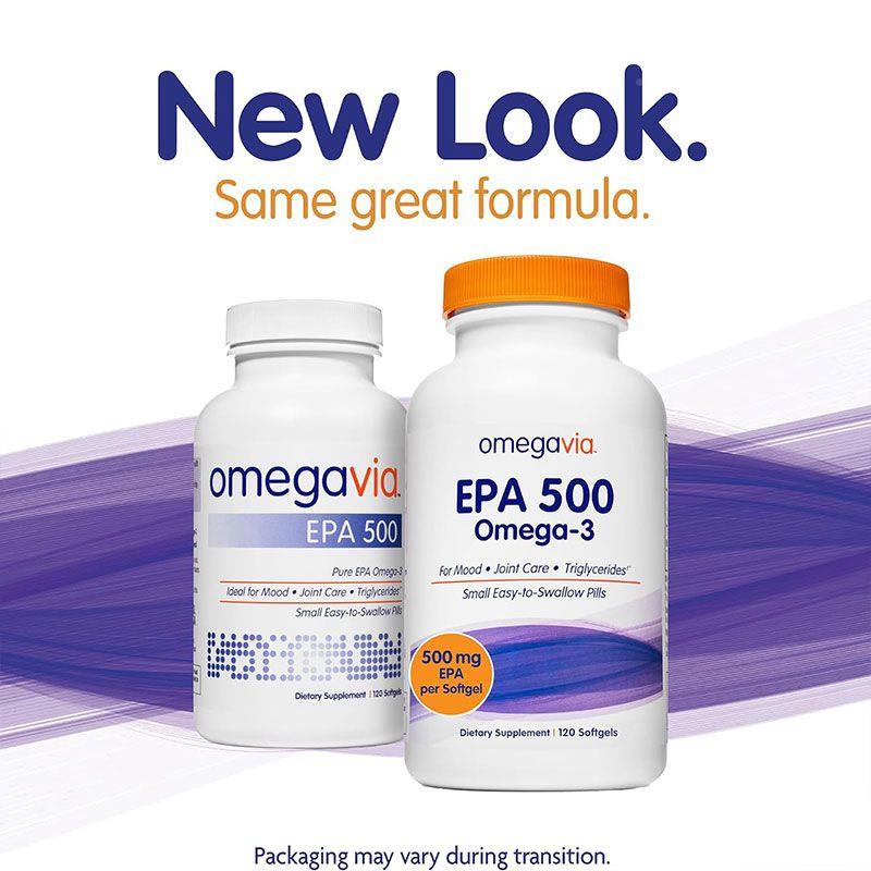 OmegaVia EPA 500高浓度Omega-3鱼油肠溶包衣胶囊 甘油三酯 120粒 - 图2