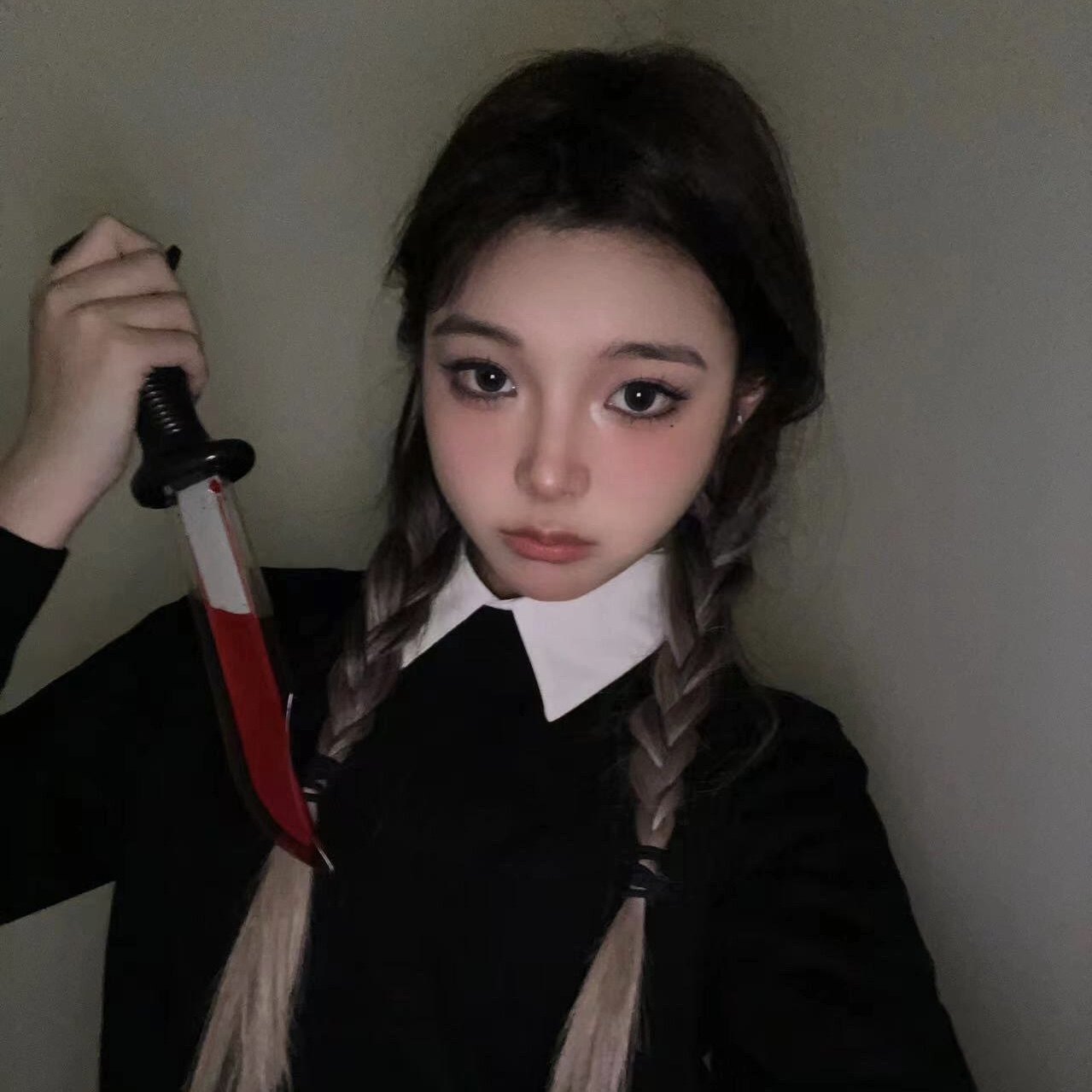 万圣节流血刀塑料真刀cosplay舞台表演道具动漫展兵器流动血液