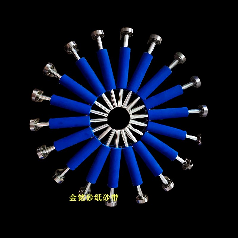 角磨机海绵轮木工砂纸打磨棒 打磨抛光滚筒砂布套 带牙海绵轮砂套 - 图0