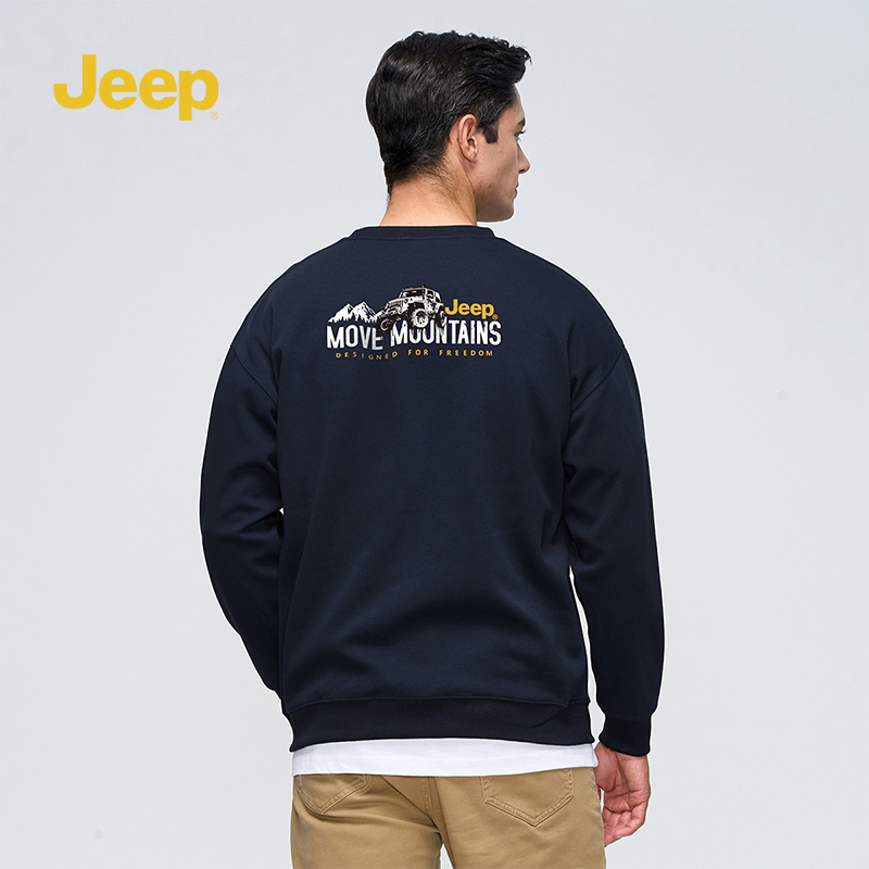 Jeep 2024秋季新款百搭宽松休闲圆领套头卫衣 多色 79元包邮 值值值-买手聚集的地方