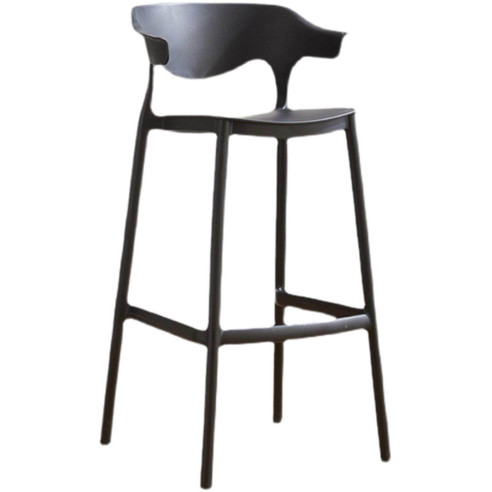 意式塑料吧椅简约家用轻奢靠背高脚凳子现代极简可叠放网红吧台椅,淘宝优惠券,粉丝福利购,淘宝优惠卷