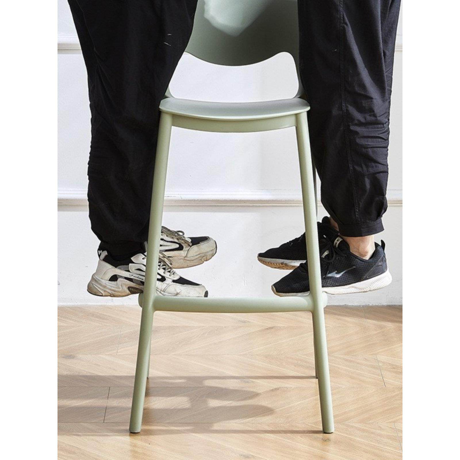 意式塑料吧椅简约家用轻奢靠背高脚凳子现代极简可叠放网红吧台椅,淘宝优惠券,粉丝福利购,淘宝优惠卷