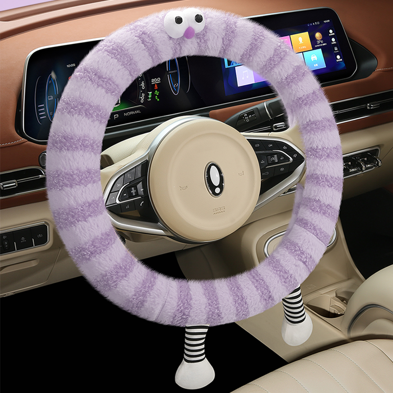 奇瑞方向盘套小蚂蚁qq冰淇淋多米艾瑞泽5/8pro冬季毛绒方向盘把套 - 图0