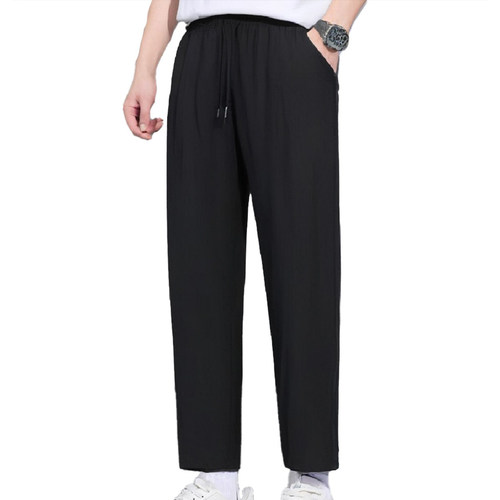 速干裤子男款夏工地干活弹力耐磨男士休闲裤直筒宽松薄款工作男裤 - 图3