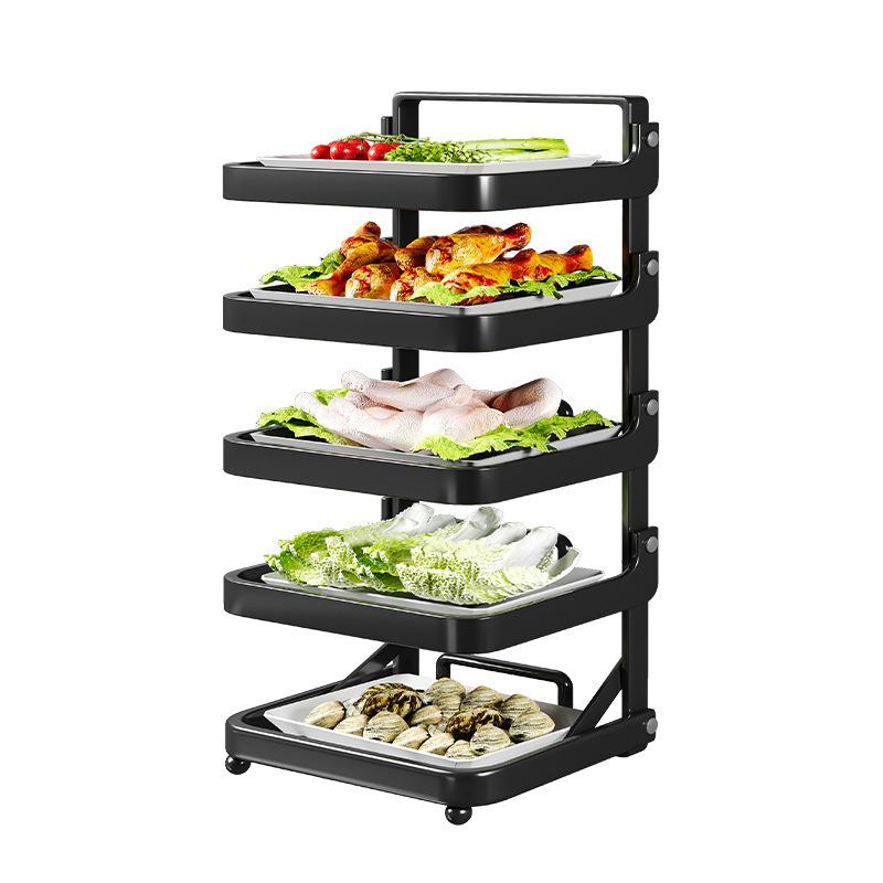 折叠备菜置物架厨房配菜壁挂多层配菜盘家用备餐多功能菜盘收纳架 - 图3