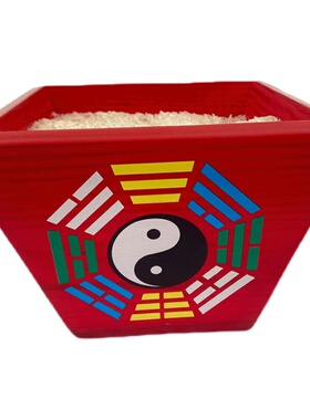 现货速发道家用品彩绘红色拜斗五色令旗底座插旗米斗五龙旗太极八