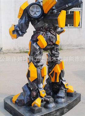 现货爆款变形金刚大黄蜂雕塑影视人物机器人玻璃钢大黄蜂雕塑