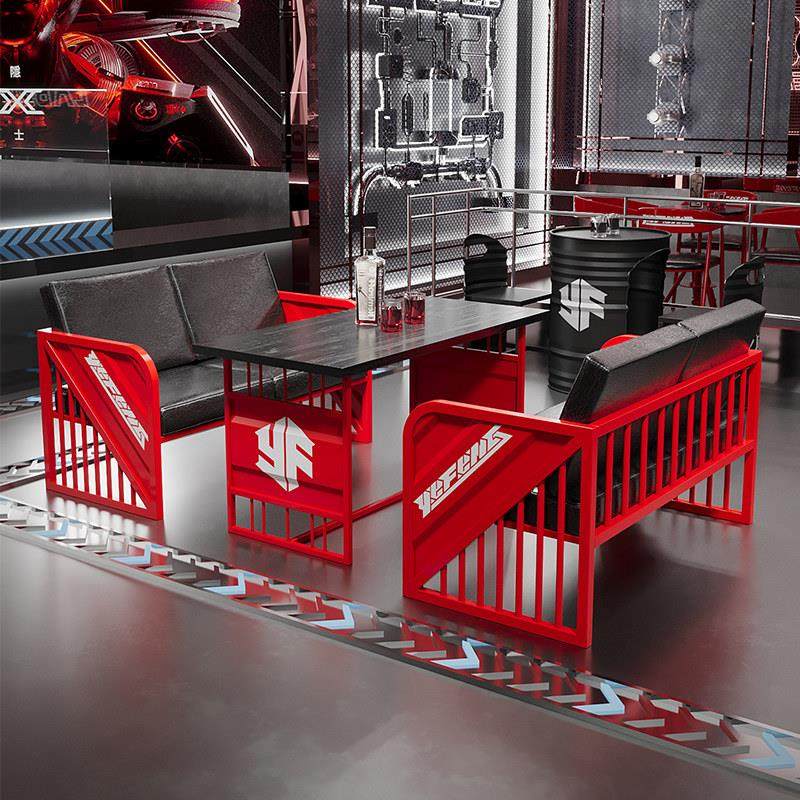 工业风酒吧桌椅组合清吧定制铁艺集装箱覆古奶茶店咖啡厅卡座沙发,淘宝优惠券,粉丝福利购,淘宝优惠卷