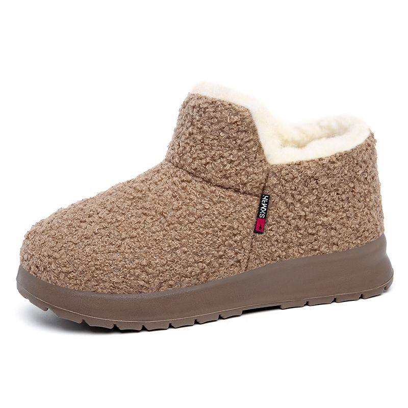 双星冬季女士加绒保暖雪地靴一脚蹬懒人平底棉鞋百搭棉靴妈妈鞋,淘宝优惠券,粉丝福利购,淘宝优惠卷