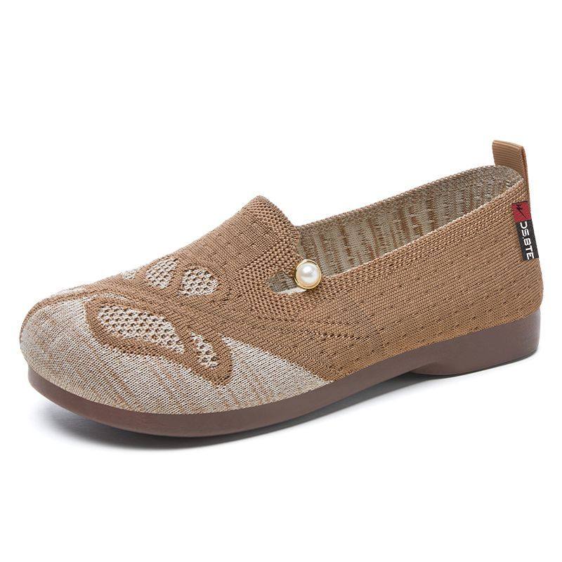 双星春夏季鞋子女老北京布鞋平底飞织平跟豆豆中老年防滑妈妈单鞋,淘宝优惠券,粉丝福利购,淘宝优惠卷