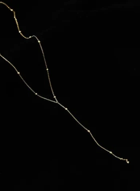 项链锁骨冷淡风性感吊坠新款圆珠长流苏小众低胸女轻奢极简设计