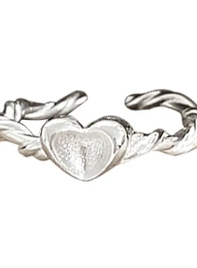 简约925银戒指纯银设计感高级不掉色小众女戒指素圈ins风饰品