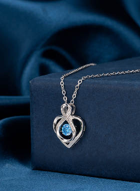 S925银8字光爱心套链女项链