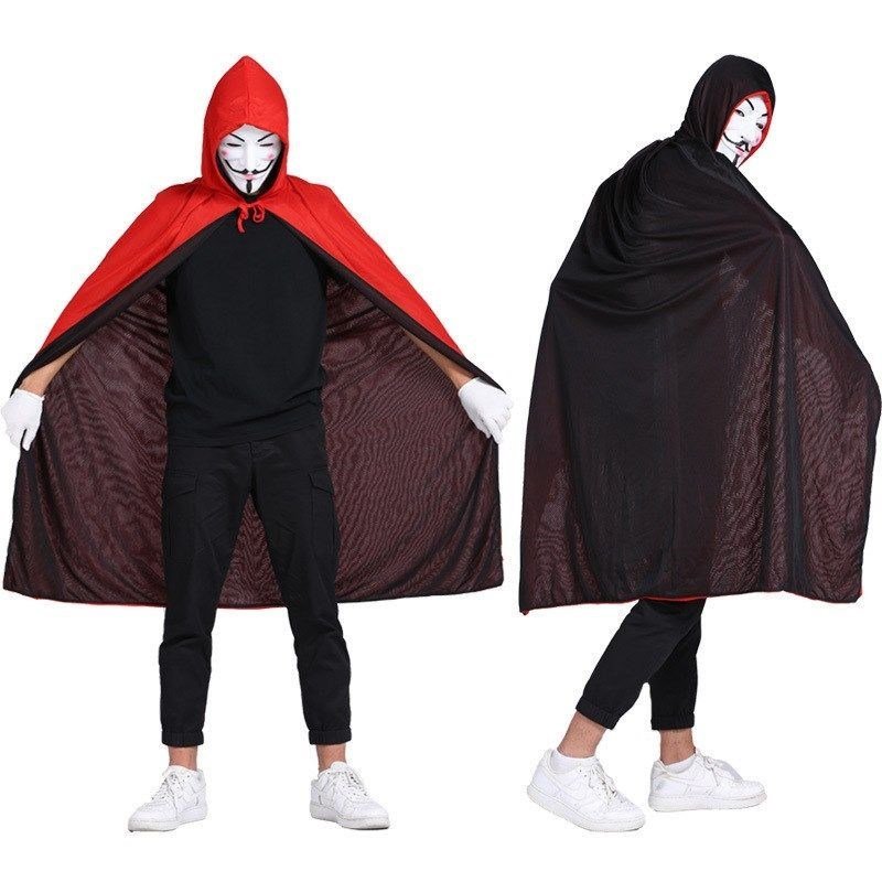 新品Halloween Cloak Black Red Vampire Cloak Death Witch Cape - 图3