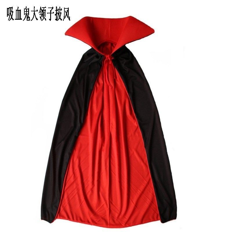 新品Halloween Cloak Black Red Vampire Cloak Death Witch Cape - 图1