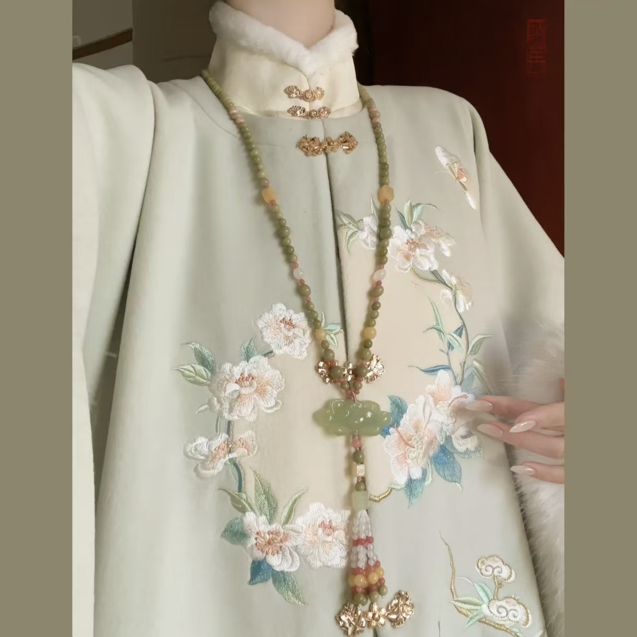 原创汉服女【钟灵记-镜花水月】明制加绒对襟长袄马面裙冬季套装,淘宝优惠券,粉丝福利购,淘宝优惠卷