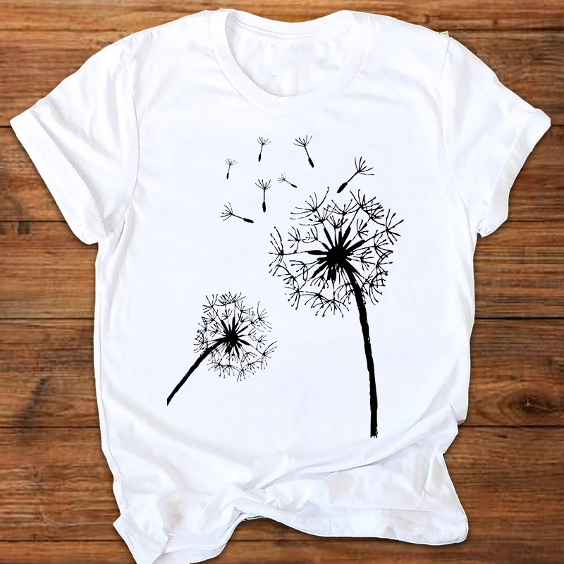 新品Women Lovely Dandelion Plant Geometric 90s Style Ladies - 图0