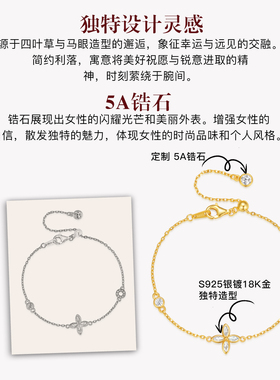 MITHAOL马眼四叶草手链轻奢小众精致高级感2026新款叠戴首饰女款