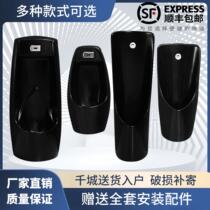 Black home hanging wall-style urinal ceramic toilet integrated with induction urinal for mens floor-style little poop