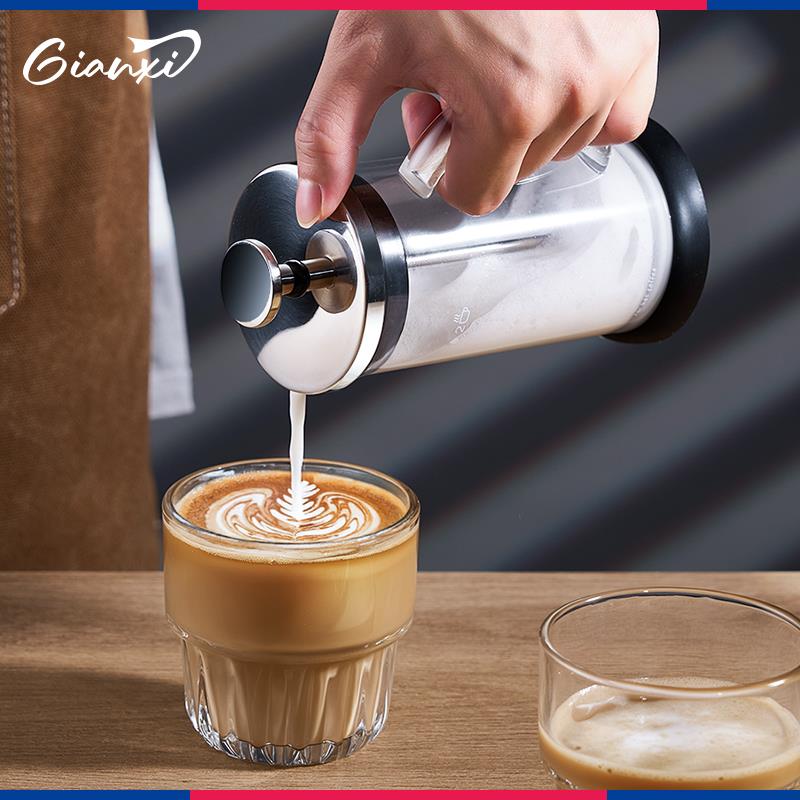 捷安玺咖啡手冲壶家用打奶泡冷萃过滤式器具套装玻璃泡茶壶法式滤 - 图2
