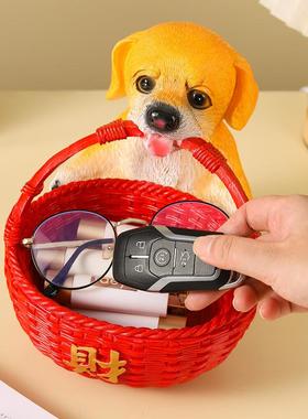 大号狗狗收纳摆件客厅玄关高级感创意茶几家用入户门口鞋柜放钥匙