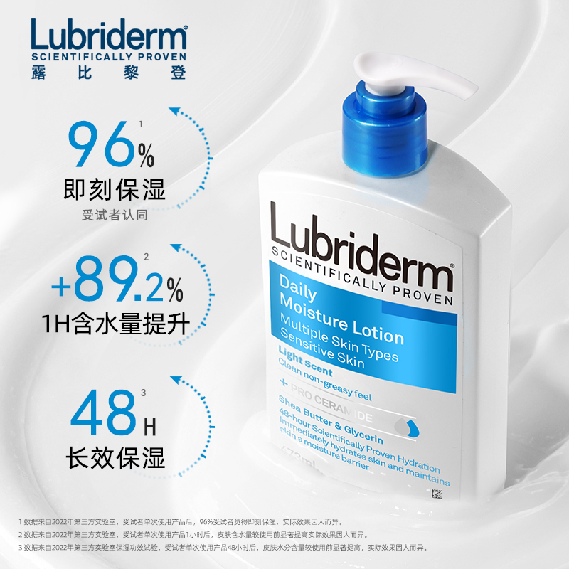 露比黎登Lubriderm保湿身体乳男女清爽滋润补水润肤乳春夏473ml - 图1