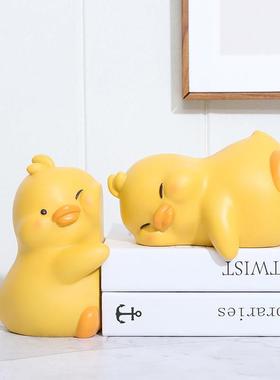 治愈系可爱贴贴鸭书挡书立摆件家居客厅电视柜书房办公室桌面装饰