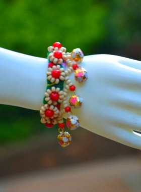 极速民族典范女款饰品配饰云南民族C风diy七彩蜡绳编织女生礼物手