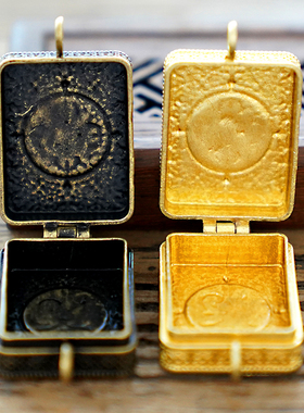 极速黄铜尼泊尔工艺嘎乌盒吊坠法器新鲜六字真P言大明咒男女士大