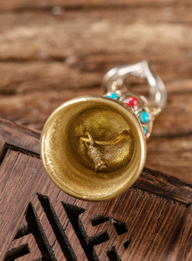 极速尼泊尔工艺黄m铜五股金刚铃藏式法器男女个性吊坠降魔金刚杵