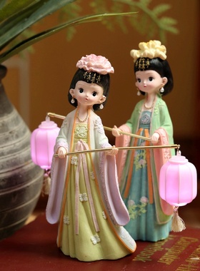 极速古装国风仙女孩娃娃汉服公主生日H礼物树脂装饰梳妆台橱窗餐