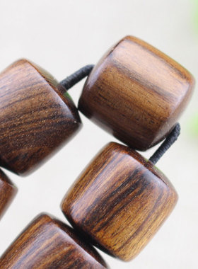 极速天然黑花梨木手串个性桶珠木质文玩佛珠男女饰品电.商平台直